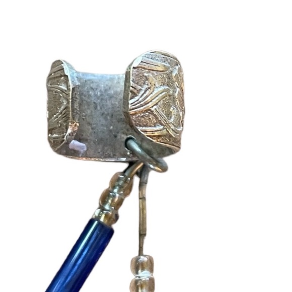 .Vintage 70s .925 Beaded Moon ands Star Ear Huggie Clip - Picture 12 of 12